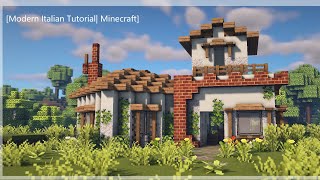 How to build an Modern Italian House| Minecraft tutorial (Satisfying timelapse)