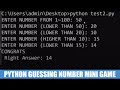 Python Guessing Number Mini Game (FREE SOURCE CODE)