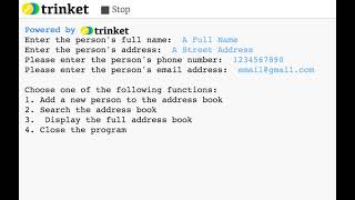 Address Book Python Program