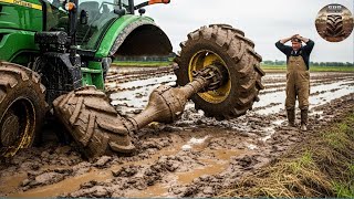 Tractor Stuck In Mud Compilation | Amazing Tractor Operator Skills #15