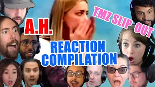 Amber Heard TMZ Slip Out Reaction Compilation