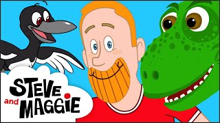 Steve and Maggie Cartoon for Kids | Monster Truck Toy | Dinosaurs | Floor is Lava | Wow English TV