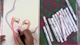 Drawing a whimsical Face using MEPXY Alcohol Markers with Jane Davenport