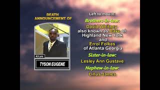 Tyson Eugene ~ Long Obituary