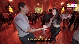 Roland Stettler and Barbara Materka Cha-cha-cha Dancing at Vienna Salsa Congress 2019, Fri 06.12.19