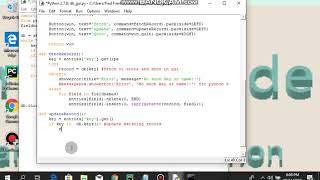 make a simple database application with python Tkinter #6(cont)