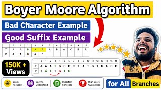 Boyer Moore Algorithm for Pattern Matching 🔥Complete Video | Bad Character and Good Suffix Approach