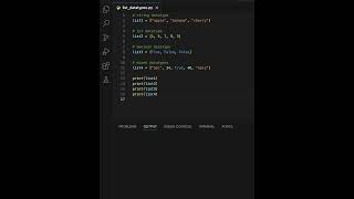 Python List Datatypes | String | Integer | Boolean | Mixed #python #learning #coding #learn #code