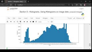 Data Visualization using matplotlib - Section 5: Histograms, Using Histograms on image data