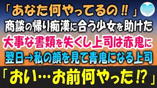 【感動する話】「あなた何やってるの‼」商談の帰り痴漢に合う少女を助けた。騒ぎに紛れ大事な書類を失くし上司は鬼の形相→翌日会社に行くと私の顔を見て表情を変える上司「おい…お前何やった⁉」【泣ける話】朗読