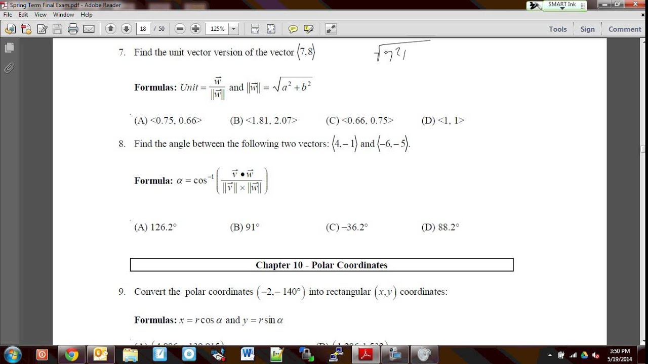 Precalculus Final Exam Review - YouTube