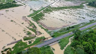 Banjir Jalan Lama Mawai drone view
