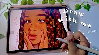 (iPad) Draw with me ✎  :girl with braids 🌱💕☁️