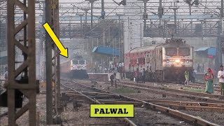 High Speed Overtake : Push Pull \u0026 Mumbai Rajdhani overtakes Mahakaushal Express at Palwal