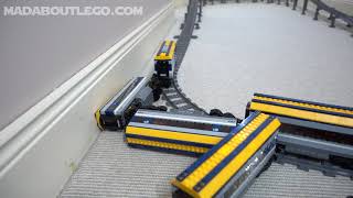 LEGO Train Crash on the Stadium Loop Track for Trains.