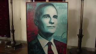 Eric Garcetti's official portrait unveiled at LA City Hall