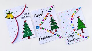 3 Easy & Beautiful white paper christmas Card making|DIY Merry Christmas greeting card|Handmade card