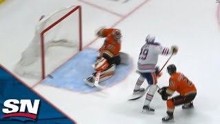 Oilers' Leon Draisaitl Scores In Style By Tucking Between-The-Legs Tip Past John Gibson