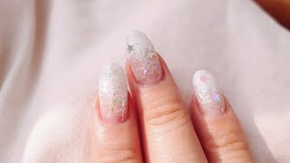 다이소 오로라펄 l 겨울 네일 아트 l Winter Snow Nail Art