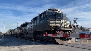 NS SD70ACe 1222 leads 289 with epic horn show