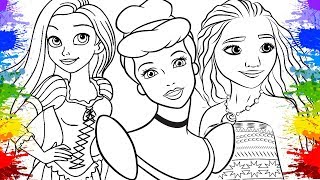 Colorindo as Princesas da Disney | Desenho dos Filmes da Disney Princess | Video para Criancinhas