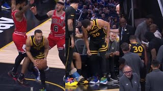 STEPH SCREAMS IN PAIN! HUGE ANKLE INJURY \u0026 LEAVES GAME! TEAM IN SHOCK IN LOCKER!