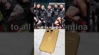 Messi Gifted 35 Gold iPhones 14 Worth £175,000😎 #messi #iphone14 #argentina #psg #worldcup #leomessi