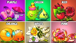 PvZ2 - 6 COLORS Pair Plants vs Team Zombies - Who Will Win? (Ver10.4.1)