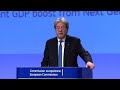 Gentiloni: Pil Ue a livelli pre-crisi nel 2022. Fiducia in Draghi