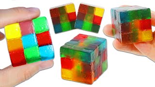 How to Make Rainbow Gummy Rubik's Cubes | Fun & Easy DIY Satisfying Jello Desserts!
