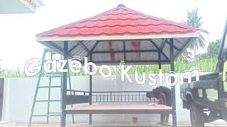 Bamboo Gazebo/kustom Gazebo dari Besi atap Multiroof