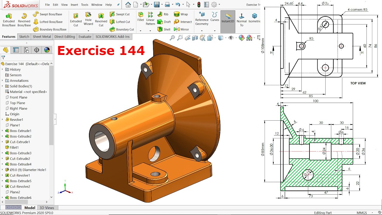 Solidworks Advanced Tutorial Exercise 144 - YouTube