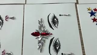 Women Face Jewel Crystal Tattoo Sticker for Festival Party Stage Makeup Deco