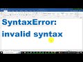 Python part 146 How to fix Python ERROR  SyntaxError: invalid syntax by Eng. Osama Ghandour