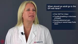 When should an adult go to the ER with fever?