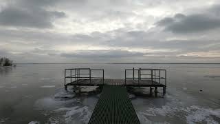 Frozen Zemplínska šírava water dam, Košice region, Slovakia