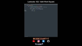 Leetcode 422. Valid Word Square in Python | Python Leetcode | Python Coding Tutorial | Python ASMR