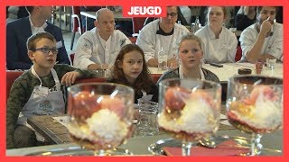 Kinderen kiezen het lekkerste ijs bij een ijswedstrijd