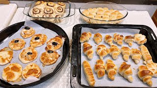 العجينة الشاملة / فطائر / كرواسون 🥐 خلية النحل /  سينابون  / ميني بيتزا )