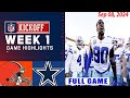 Cleveland Browns Vs. Dallas Cowboys [WEEK 1] FINAL -  FULL GAME highlights | NFL Season Today