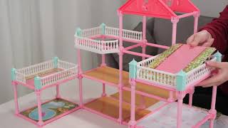 Dollhouse Building Toys with Figures and Furniture(8 Rooms)