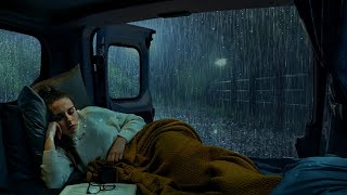 Rain sounds for sleeping - Lulled you to sleep with raindrops outside the window of the camping car