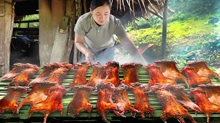 How to Smoke Giant Rats for Sale at the Market - Preparing Giant Rat Meat for Uncle to Eat