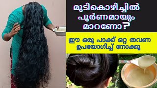 മുടികൊഴിച്ചിൽ മാറാൻ ഈ പാക്ക് ഒറ്റ തവണ ഉപയോഗിച്ച് നോക്കൂ//1രൂപ പോലും ചിലവ് ആകാതെ മുടി വളർത്താം//