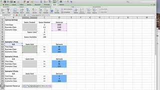 Two-Stage Stochastic Optimization in Excel: An Airline Yield Management Example
