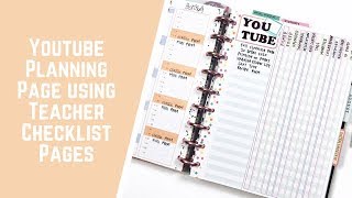 YouTube Planning Page using Teacher Checklist Pages!