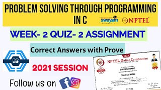 Problem Solving Through Programming In C | Week 2 Answers 2021 | NPTEL ||