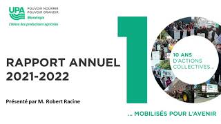 Présentation du rapport annuel 2021 2022