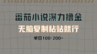 番茄小说评论就可以获得收益，单日100 200+，无脑复制粘贴就行