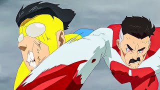 Invincible 1x08  Omni Man vs his son Mark  Scene with Fighter aircraft